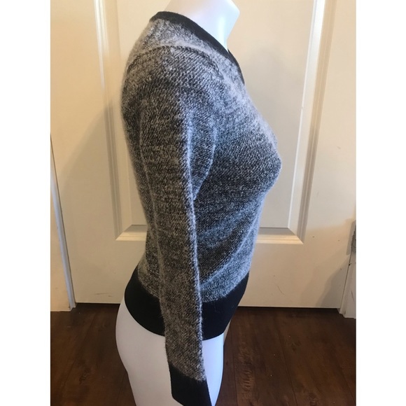 Club Monaco Black Grey V-neck Long Sleeve Wool Alpaca Sweater - Picture 4 of 9